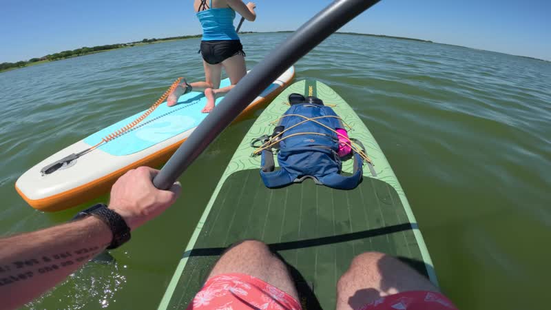 Paddleboarding on the lake