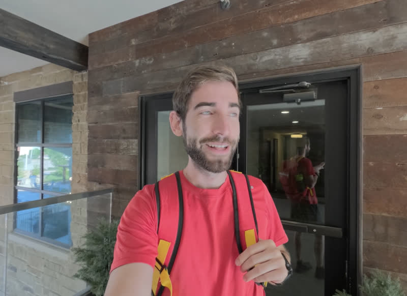 Talking to camera