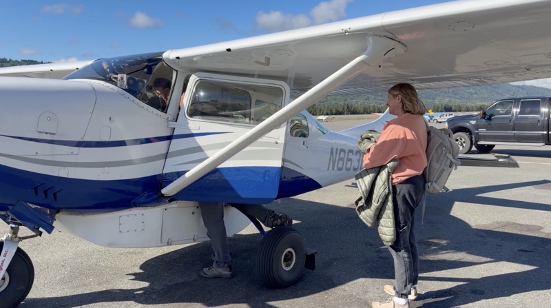 Boarding the bush plane