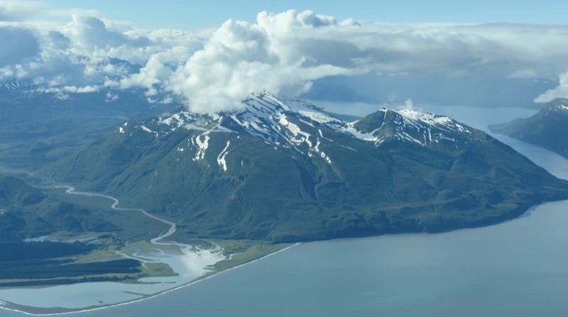 Aerial view of Alaska mountains