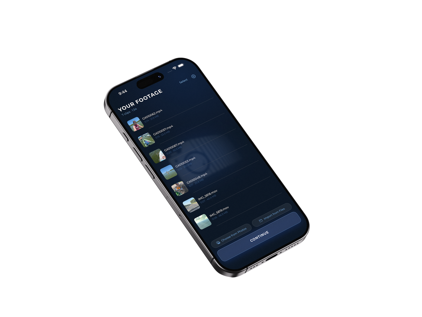 Slice of Life Companion app on iPhone, showing footage ready to send